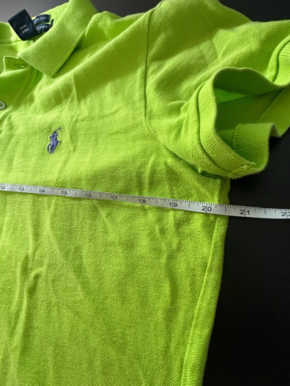 Ralph Lauren The Skinny Polo Women’s XL Lime Green Pique Cotton Short Sleeve - Picture 5 of 6